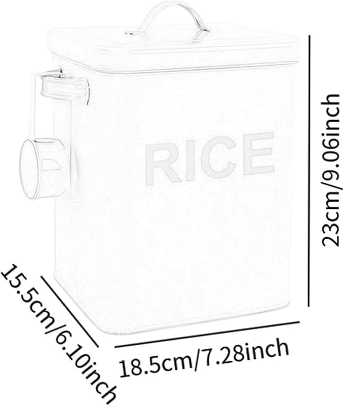 Metal Rice Storage Box, Flour Canister, Sealed Food Storage Bin, Sealed Food Storage Container for Grain Soybean Rice Beans, Pink M
