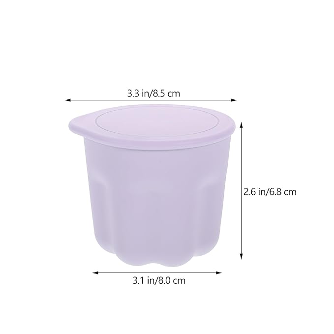 Brush Cleaning Box and Pad Set Purple Pp Makeup Brush Washer Bowl with Silicone Storage Rack Portable