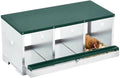 Sturdy Metal Chicken Nesting Box – 3 Compartments Single Layer with Lid, Swing Perch & Roll Away Egg Collection, Large Vented Holes, Wall Mountable – Green, Single Layer 3 Compartments