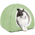 Rabbit Hideout Large Bunny Bed Washable Rabbit House - Green, Polyester by Tierecare