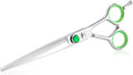 PURPLEBIRD 7 Inch Straight Dog Grooming Scissors Professional Pet Cutting Shears Safety Noiseless Blunt Tip Trimming Shearing for Dogs Cats Japanese Stainless Steel Silver