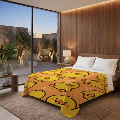 Cute Yellow Chick Blanket, Cartoon Chicks Orange Design 50×60 - 50"x60", Whimsical Duck, Polyester - Image 6