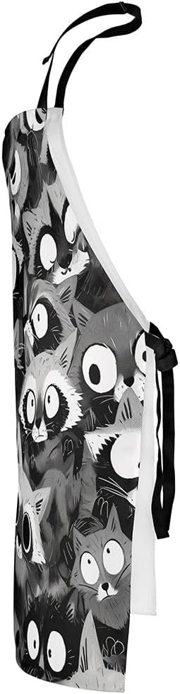 jejeloiu Cartoon Cats Apron for Women Men 26"x31"