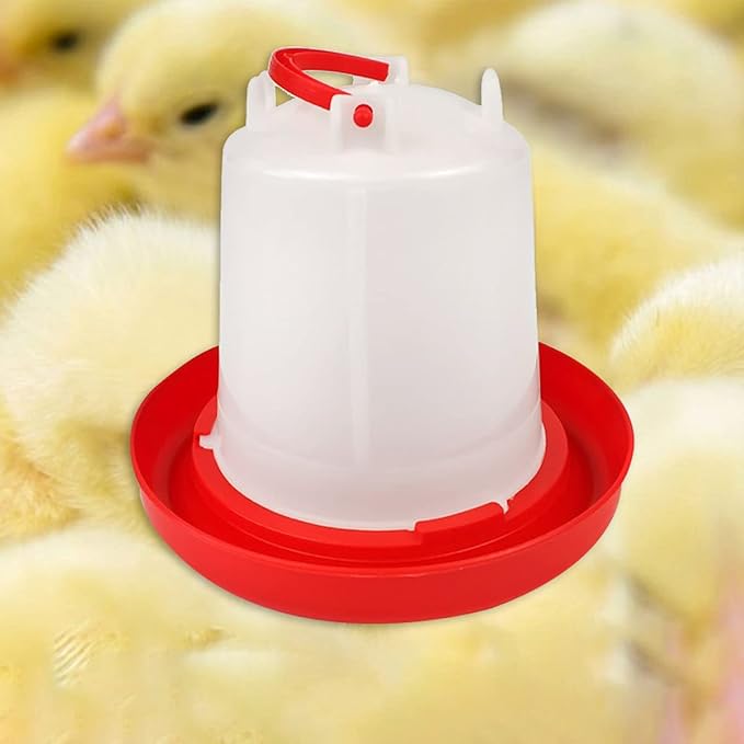 DoubleWood Plastic Poultry Drinker Chick Waterer Kit 1.5 L Waterer Hanging Poultry Water Container (2)