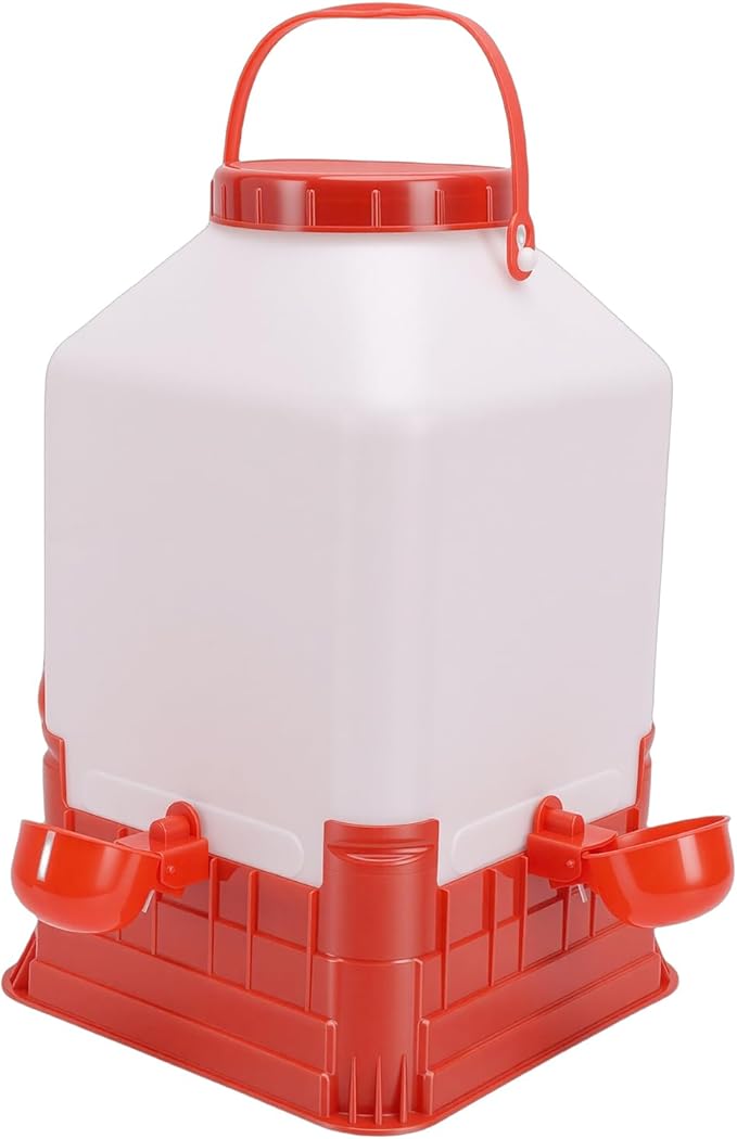 Zerodis Anti Waste Durable Water Fountain Bucket Chick Waterer 10L Large Capacity Chicken Feeder Poultry Water Fountain Bucket Automatic Brooder Starter Kit Coop Accessories for Baby