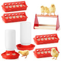 7PCS Chick Feeder and Waterer Kit with Wooden Perch,Baby Poultry Starter Set with Chick - Plastic, 16 ounces by ZhiYueOnePets
