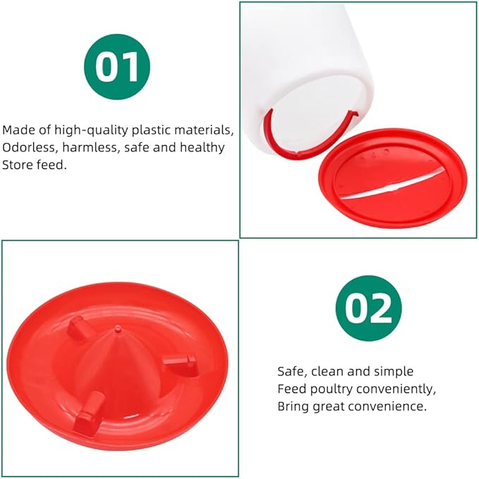 Chicken Feeder Waterer Kit Hanging 3.17 Quart Poultry Water Fountain & 6.6lb Feeder for Chick Duckling & Gosling