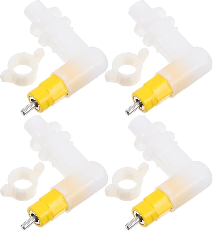 VANZACK 4pcs Poultry Cage Accessories Automatic Chicken Waterer Nipples for Quails Birds Hydration System Easy Installation for Poultry Farmers