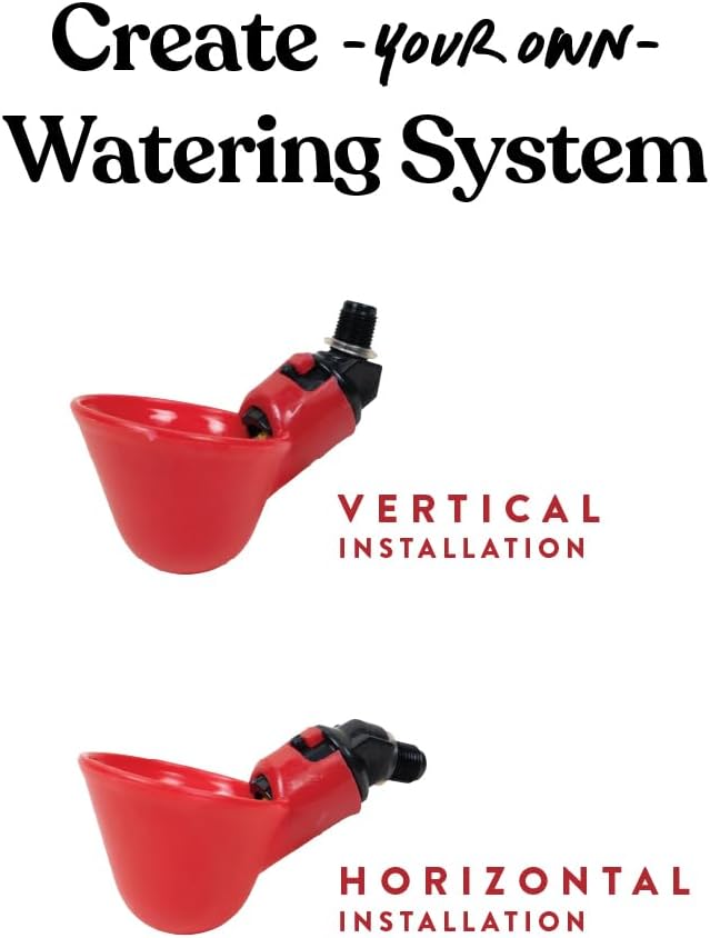Harris Farms Chicken Water Cups, Gravity-Fed Poultry Drinkers for Up to 12 Chickens, Automatic Hydration for Hens, Easy-Install, Durable Farm Supply for Healthy Flocks and Clean Hydration, 6 Cups