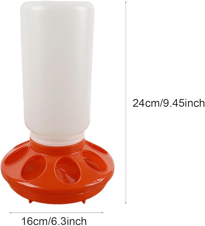 Chicken Feeder Waterer Supplies Chicken Coop Accessories Chicks Backyard Easy Use Portable Hen Pigeon Red Starter Kit, 300 g