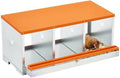 Metal Chicken Nesting Box – 3 Compartments Single Layer, Large Vented Holes, Easy Egg Collection & Cleaning, Wall Mountable, Orange-Red, Single Layer 3 Compartments