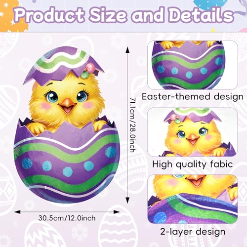 12 x 18 Inches Easter Chick Garden Flag, Double-Sided Spring Egg Garden Banner for Outdoor - Yellow, and Patio Easter Decorations - Image 2