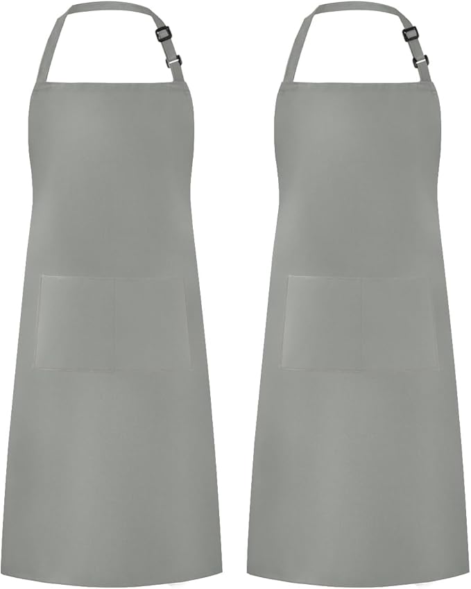 Syntus Adjustable Bib Apron with 2 Pockets Cooking Kitchen Aprons for Women Men Chef