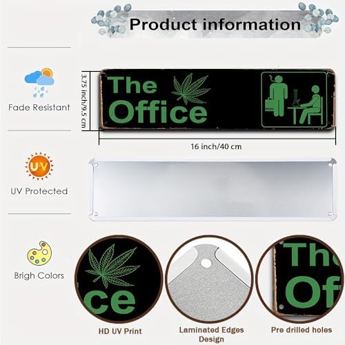 The Office Vintage Metal Tin Sign - UV Protected, Easy to Install - Perfect for Home Bar, Man Cave, or Garage Decor, Funny Gift Item"