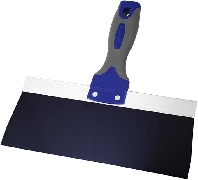 Warner 10" ProGrip Blue Steel Drywall Taping Knife, Soft Grip Handle, 10872