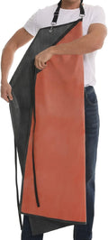 Homsolver Thick Waterproof Rubber Black Vinyl Apron for Men 39" Heavy Duty Long Chemical Resistant
