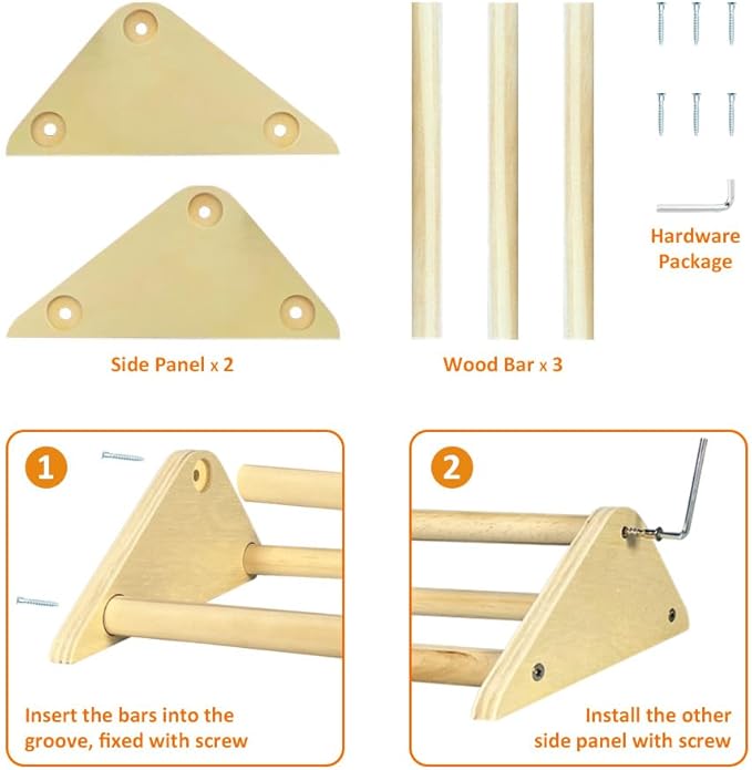 Chicken Toys, Roosting Bars for Chicks in Coop and Brooder, Wooden Chicken Perch, Coop Accessories for Large Bird, Baby Chicks, Parrot