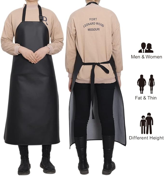 Thick Waterproof Apron, Heavy-Duty Wear-Resistant And Oil Resistant, Adjustable And Elongated Suitable For Both Men and Women With Suitable For Slaughter, Kitchen, Food Factory, Seafood Market