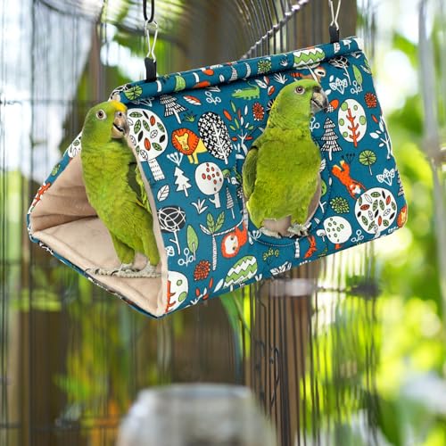 Rypet Bird Nest House, Bird Bed for Cage - Small (Pack of 1), Blue, Cotton, Hanging Hammock Bird Hut - Image 5