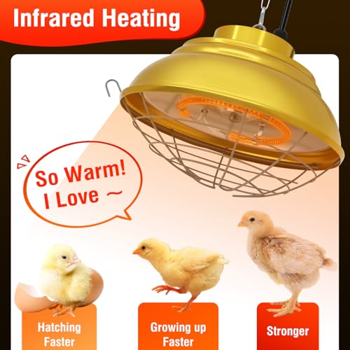 Chicken Heat Lamp 600W Chicken Coop Heater with Carbon Fiber Bulb Winter Hanging Heat Lamp - Greenhouse Plant (600 Watt) - Image 5