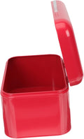 Lurrose Retro Iron Bread Box with Cover Portable Metal Storage Container for Bread Snacks Fruits Kitchen Utensils Stable Base Grain Storage Bin for Countertop Red Vintage Kitchen Decor