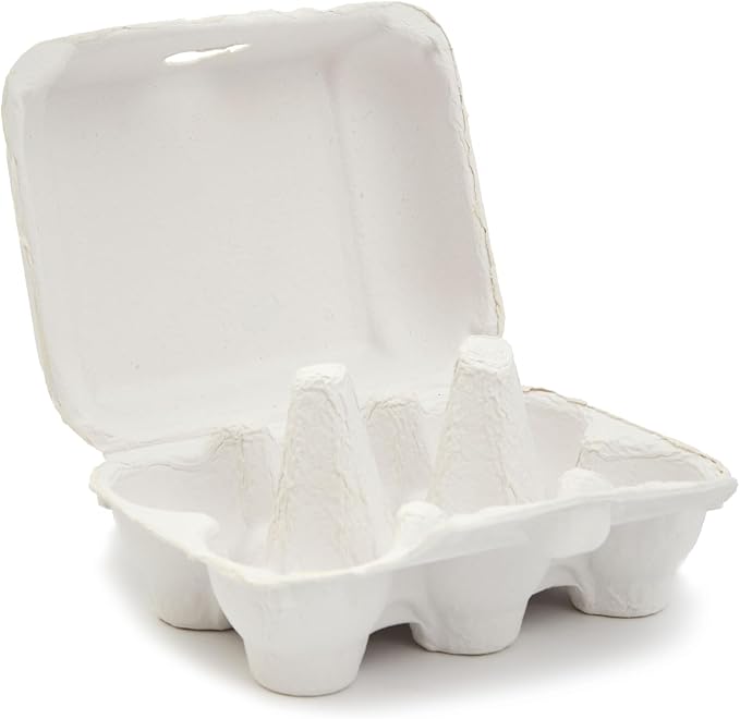Juvale Half Dozen Egg Cartons - Pack of 20 Reusable Compressed Pulp Egg Cartons for Crafts & Markets - White, Half Dozen