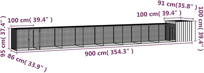 Large Chicken Coop, Outdoor Poultry Cage for Backyard, Galvanized Steel Animal Run, Weatherproof Metal Walk-in Enclosure for Ducks, Hens, and Small Pets, Anthracite
