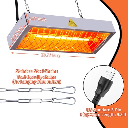 Chicken Coop Heat Lamp,600W High-Power Adjustable Chicks House Brooder Heater Warmer Lamp - L14xW6xH2 inch - Image 2