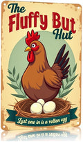 Fluffy Butt Hut Chicken Coop Sign Decorative Outdoor Yard Art for Farmhouse Decor 8x12 Inch