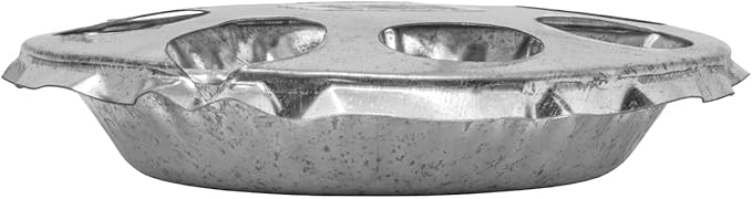 FARM-TUFF Round Galvanized Metal Chick Feeder, 6in – Durable Baby Poultry Feeder for Dry Feed & Water – Easy-Clean Design for Chicks, Ducklings, and Game Birds