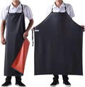 Lchkrep Men's Waterproof Apron Black, Lightweight Vinyl Aprons Rubber Apron for Dishwashing, Butcher apron