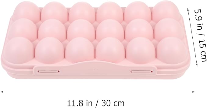 UPKOCH Plastic Egg Container for Refrigerator 18 Count Egg Holder with Airtight Lid Stackable Organizer for Kitchen Fridge Storage and Protection