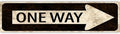 Vintage One Way Metal Tin Sign - 4"x16"- Water and Dust-Proof Wall Art for Home, Restaurant, Bar, Cafe, and Garage Decor"