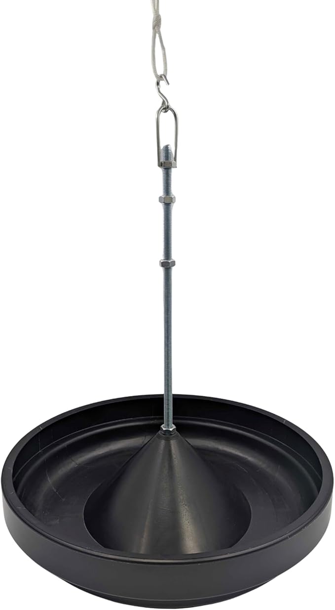 30 lb Poultry Feeder with Adjustable Flow Control, Anti-Scratch Lip to Reduce Waste, Metal Hanging Rod - Large Capacity Chicken Feeder for Backyard Flocks, Weather-Resistant