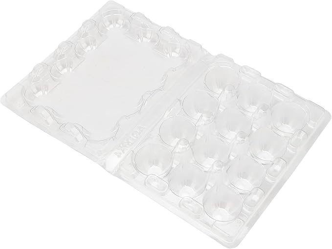 NINGWAAN 150 Pack 12 Grids Quail Egg Cartons, Clear Plastic Egg Holder Dispenser, PVC Stackable Egg Container Tray, Holds up to 1 Dozen Eggs