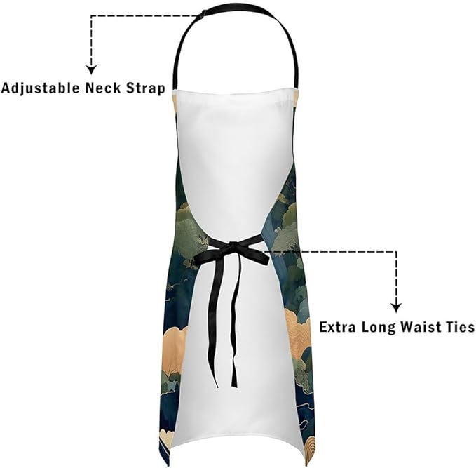 jejeloiu Cartoon Cats Apron for Women Men 26"x31"