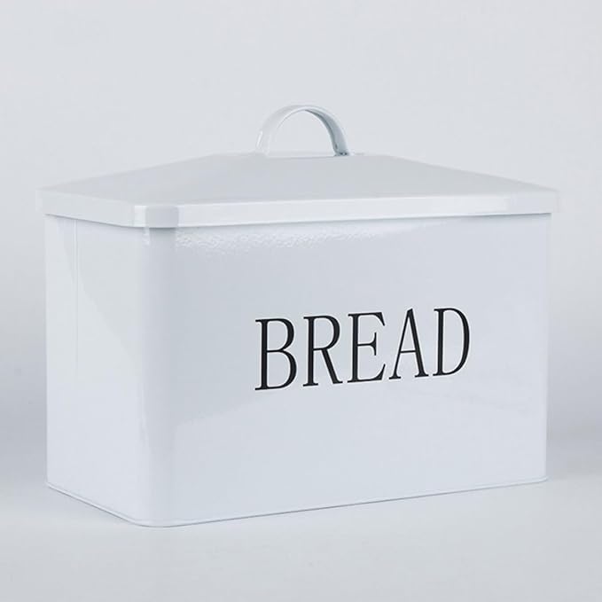 VICASKY Bread Box for Kitchen Countertop Metal Bread Storage Container with Handle Multi-functional Iron Organizer for Home Kitchen Storage and Grain Keeping