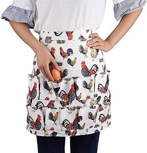 Chef Aprons for Men Women with ，Aprons With Pockets Egg Collecting Apron Pockets Holds Chicken Farmhouse Farm Home Waterproof Apron