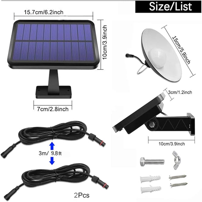Solar Pendant Lights Upgraded Bulb Lights IP65 Waterproof Dusk to Dawn Auto Lamp with Remote Controller for Outdoor Shed Barn Chicken Coop Bullpen Pig Pen Stables Tents etc(Single Lamp)