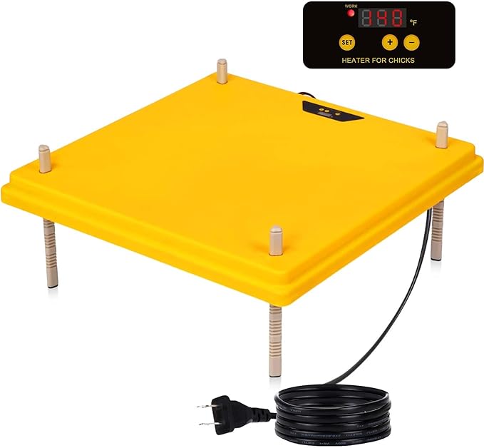 VIHOSE 20 x 20 Extra Large Brooder Heater for Chicks Brooder Heating Plate Pet and Poultry Warmer Warms up to 55 Chicks Adjustable Height and Livable Temperature 140 Fahrenheit