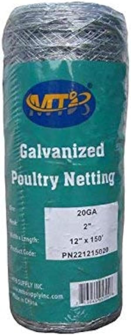 20GA Galvanized Hexagonal Poultry Netting Chicken Wire 12 inches x 150 feet x 2 inches Mesh