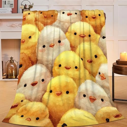 Chick Blanket Gifts for Kids Farm Chicken Throw Blanket 50"x40" - Flannel - Image 2