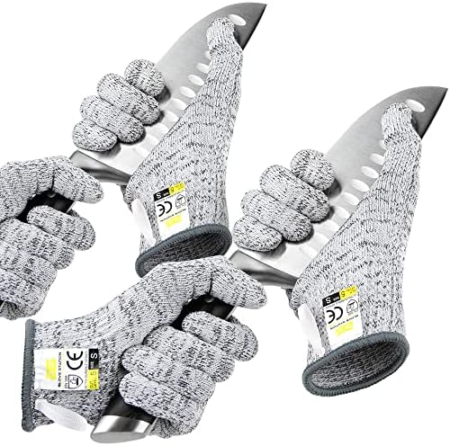 Glove Station Ultra Durable Series Cut Resistant Gloves - Cutting Gloves for Chefs, BBQ and Cooking - Level 5 Protection, Food Grade Safe Cut - Grey, Small Size [2-Pack]