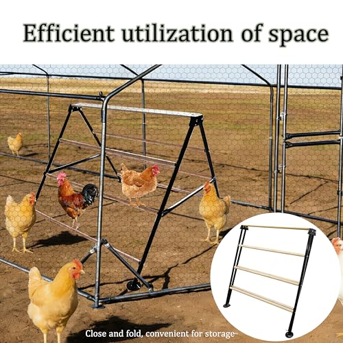 XCL Chicken Roosting Bars, Chicken Perch for Coop - natural wood color, Metal & Wood, for Adult Chickens (L) - Image 5
