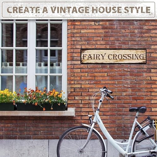 Fairy Crossing Instagram Style Metal Tin Sign (4x16''), Vintage Wall Art Decor - Dust-Proof