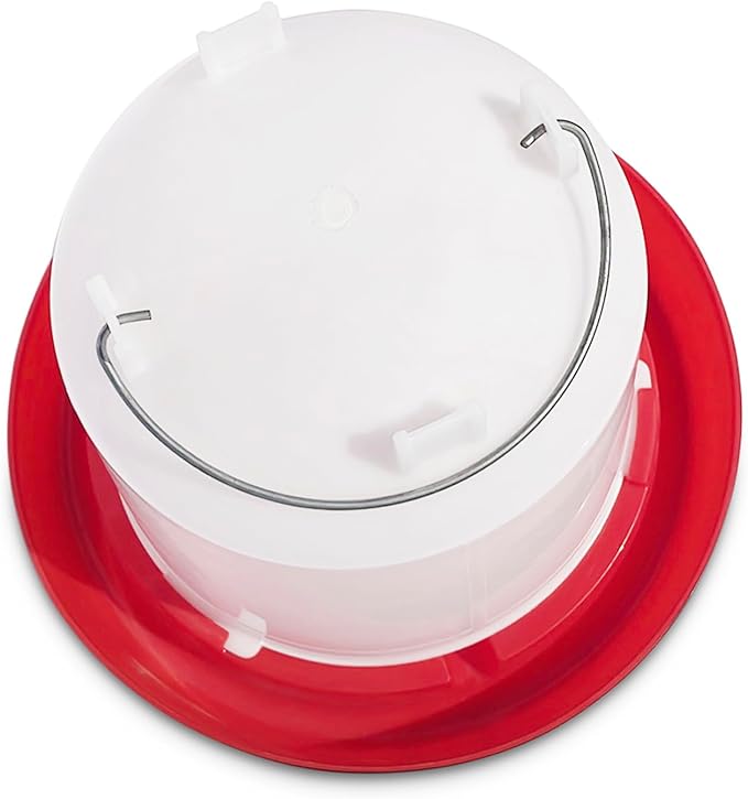 Chicken Waterer 1.5-Gallon Metal Handle Poultry Drinker | Large Capacity Poultry Waterer | for Chickens, Ducks, Baby Chicks, Chickens, Turkeys and More