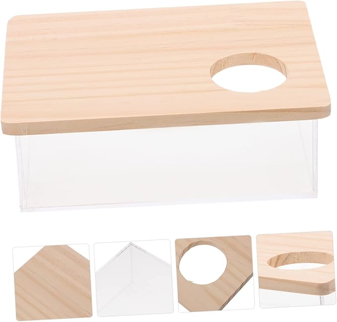 Hamster Bath Box Pet Bath Container for Chinchilla Guinea Pig Gerbils Bathing Tray Lid