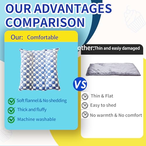 17x15in Waterproof & Reversible Rabbit Bed, Thickend and Softer Bunny Bed - 17x15 inches, Blue, Fleece - Image 7