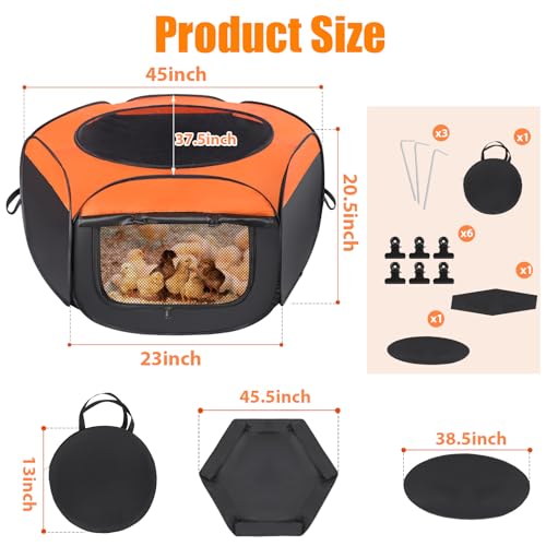 Phoncoo Brooder Box for Chick, Chick Starter Kit Brooder Up to 15 Chicks - Oxford cloth & mesh fabric & metal - Image 2
