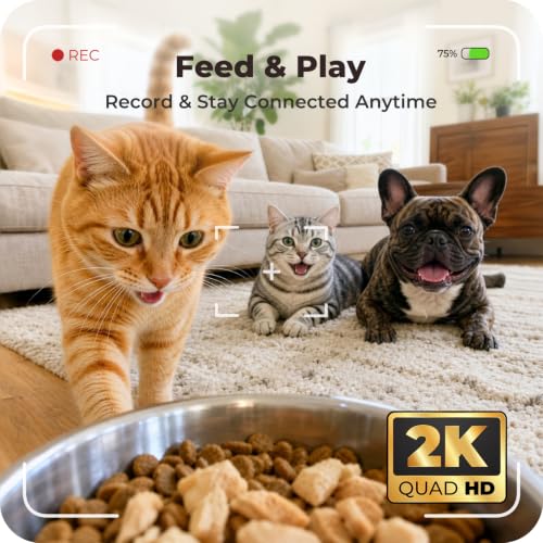 Automatic Cat Feeder with 2K Camera: 5G WiFi Auto Dog Feeder - 6L - Image 2